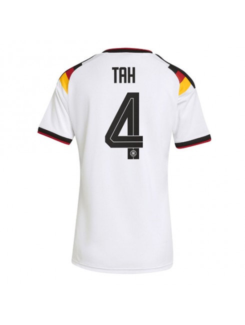 Deutschland Jonathan Tah #4 Heimtrikot für Frauen WM 2026 Kurzarm Deutschland Jonathan Tah #4 Heimtrikot für Frauen WM 2026 Kurzarm